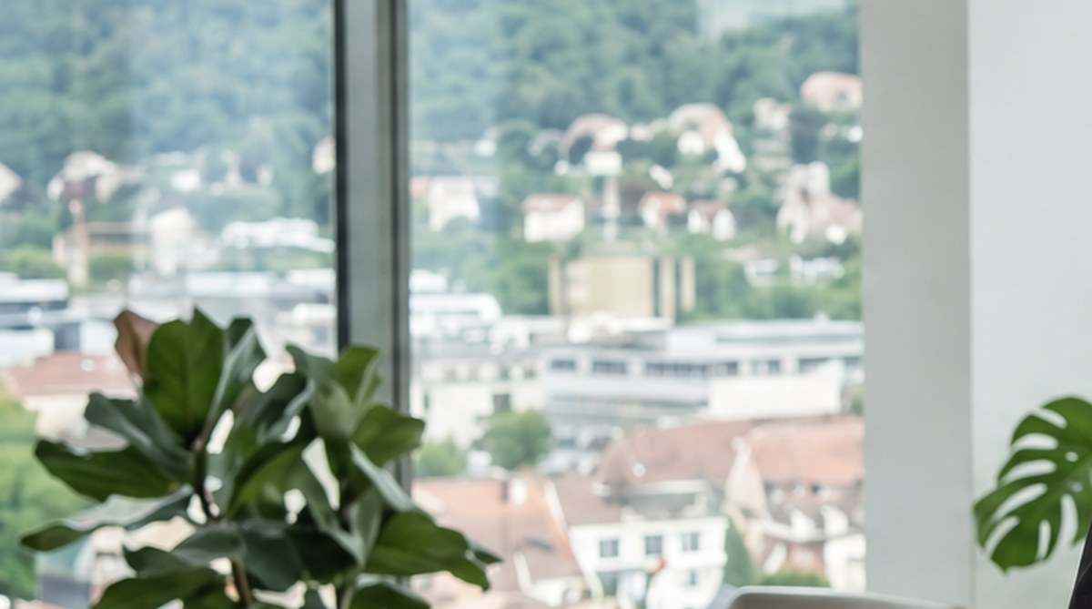 Blick aus den Räumen der axantis AG über Stuttgart-Möhringen
